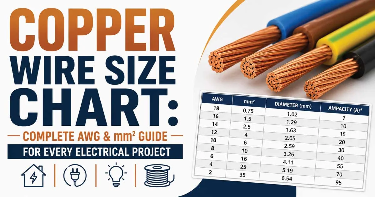 Copper Wire Size Chart: Complete AWG & mm² Guide for Every Electrical Project