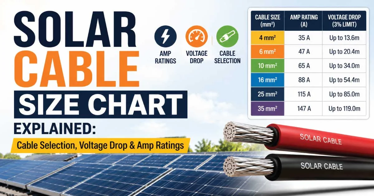 Solar Cable Size Chart Explained: Cable Selection, Voltage Drop & Amp Ratings