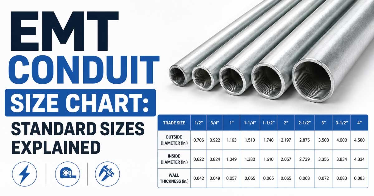 EMT Conduit Size Chart