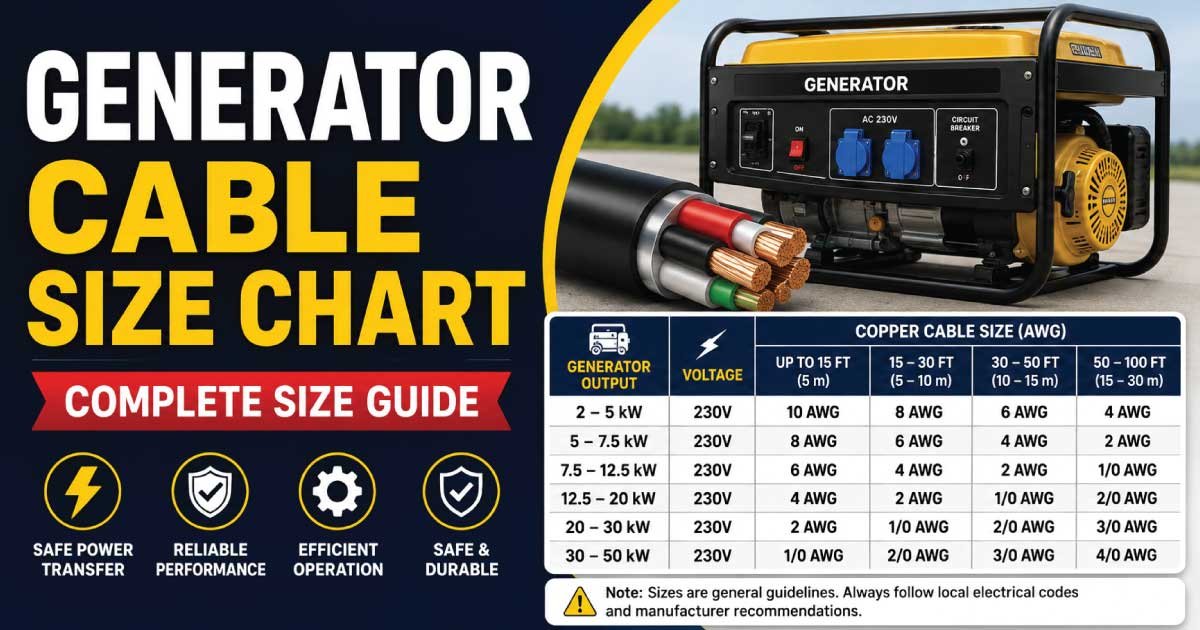 Generator Cable Size Chart