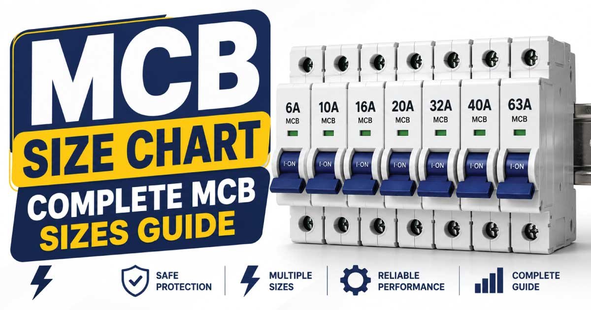 MCB Size Chart
