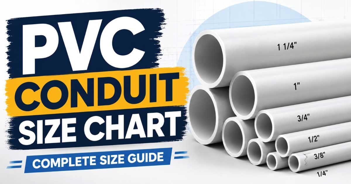 PVC Conduit Size Chart