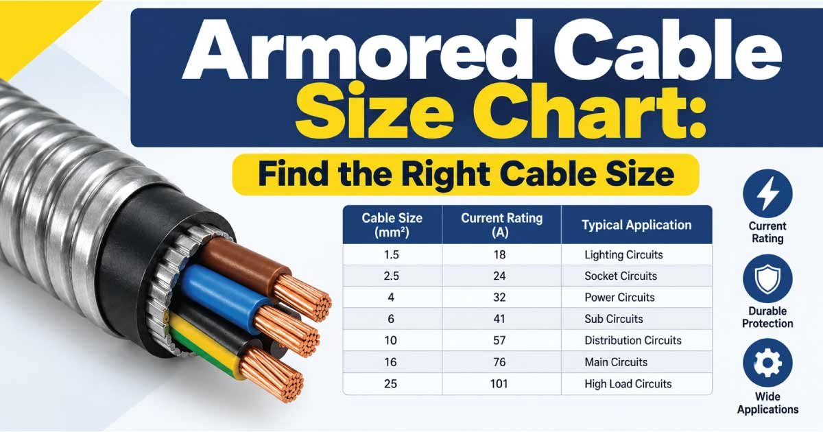 Armored Cable Size Chart
