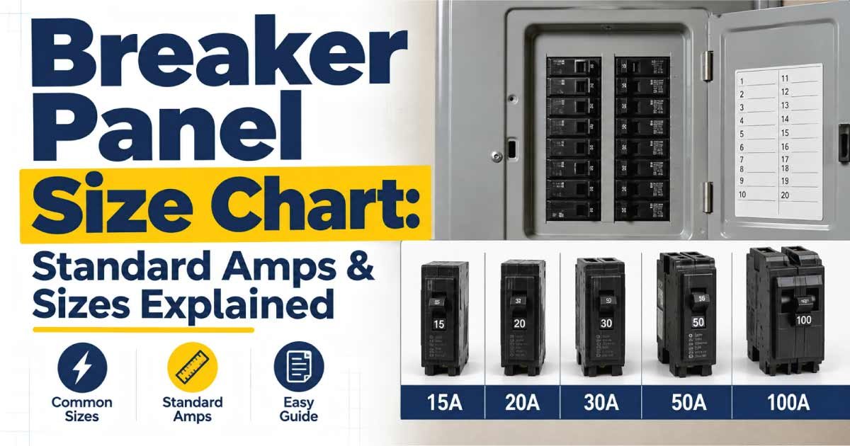 Breaker Panel Size Chart